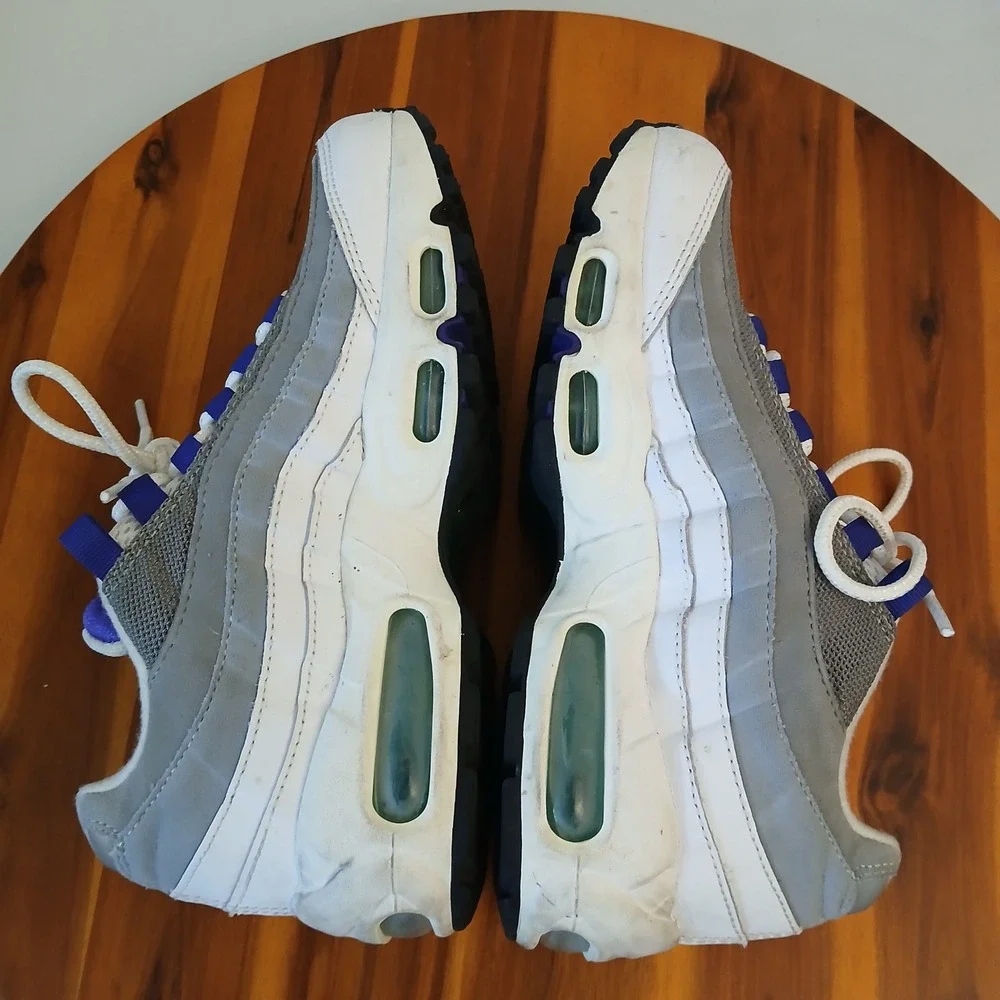 Nike Air Max 95 Womens 6.5 White Grape Sneakers Running Shoes 307960-109 - Picture 7 of 9
